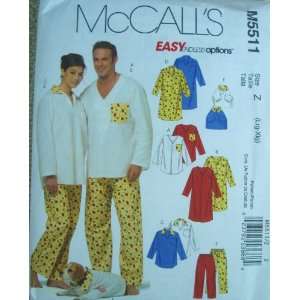  McCalls 5511 Sew Pattern ~ Misses, Mens and Teen Boys 