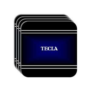 Personal Name Gift   TECLA Set of 4 Mini Mousepad Coasters (black 