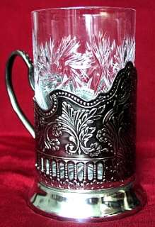 New Russian Tea Glass Holder & Crystal Glass  