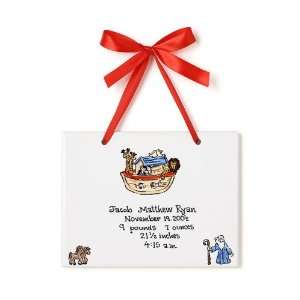    Birth Certificate Hand Painted Tile   Noahs Ark: Toys & Games