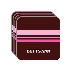 Personal Name Gift   BETTY ANN Set of 4 Mini Mousepad Coasters (pink 