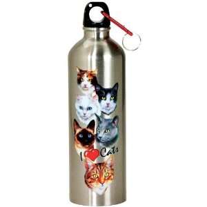  Cats Collage Stainless Water Bottle: Kitchen & Dining