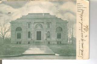 Taunton Public LIbrary MA Mass vintage postcard 1905  