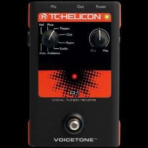  TC Helicon VoiceTone R1 Vocal Tuned Reverb Pedal Musical 