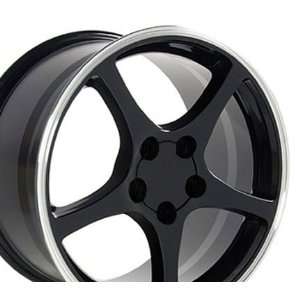   Style Wheel with Machined Lip Fits Corvette   Black 18x9.5: Automotive