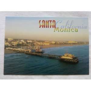 SANTA MONICA CALIFORNIA POSTCARD   VIEW OF PIER AND THE BEACHES 