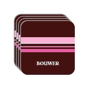 Personal Name Gift   BOUWER Set of 4 Mini Mousepad Coasters (pink 