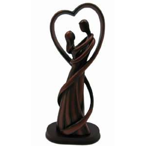  `With All My Heart` Bronzed Finish Couple Statue