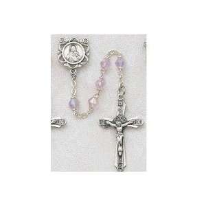    5DGL RSF 5MM SS ROSE RONDELLE ROSARY, BOXED 