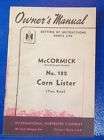 IH McCormick Corn Lister, Middlebuster, Tool Bar Manual  
