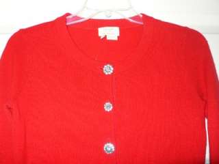Kate Spade Lacquer Red Cherilyn Wool Cashmere Cardigan NWT XXS 