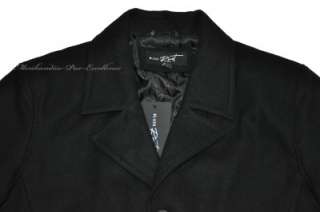 New Mens BLACK RIVET Wool Blend Car WINTER Coat Jacket BLACK Size 