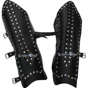  Studded Black Leather Leg Bracers: Office Products