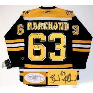 Brad Marchand Signed Uniform   1st GOAL JSA  Sports 