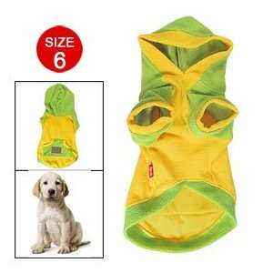  Size 6 Green Yellow Hooded Pocket Pouch Pet Dog Clothes 