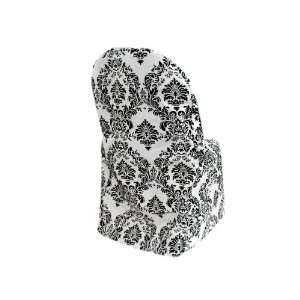   : 50 Black White Damask Flocking Folding CHAIR COVERS: Home & Kitchen