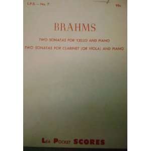   Two Sonatas for Clarinet (or Viola) and Piano Johannes Brahms Books