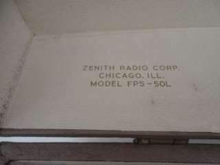Vintage Zenith Tube Record Player Portable  