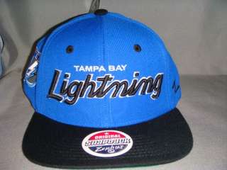 TAMPA BAY LIGHTNING NHL SNAPBACK HAT CAP HEADLINER BLUE/BLACK  