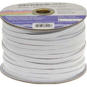   144 Yard White Braided Polyester Elastic Spool Arts, Crafts & Sewing