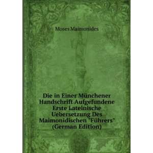   Maimonidischen FÃ¼hrers (German Edition) Moses Maimonides Books