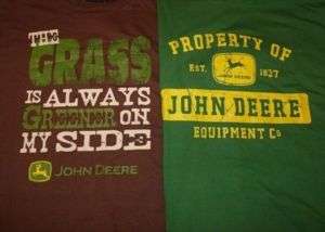 JOHN DEERE T shirts Property Of/Grass Is Greener XL/2XL  