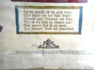 1833 antique FRAKTUR baptism cert SELLERS montgomery pa  