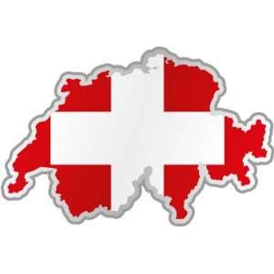  Switzerland Swiss Suisse map flag car bumper sticker decal 
