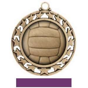 Hasty Awards Custom Volleyball Stars Medals M 440 BRONZE MEDAL/PURPLE 