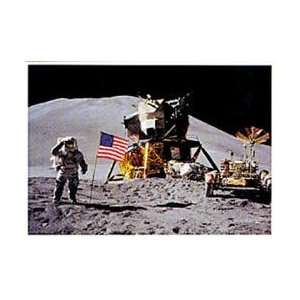  Astronaut Salutes Flag On Moon Poster: Home & Kitchen