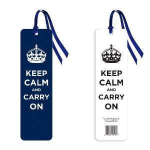  Keep Calm and Carry On Blue Quote Bookmark (2x8)
