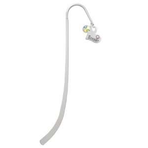   Plated Charm Bookmark with AB Crystal Swarovski Drop: Office Products