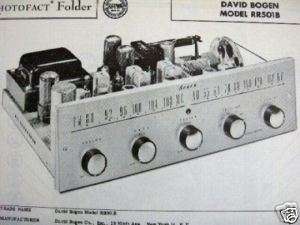 DAVID BOGEN RR501B TUNER RECEIVER PHOTOFACT PHOTOFACTS  