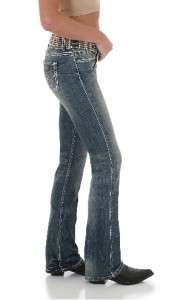 NEW #08MWZCM WRANGLER BOOTY UP ULTRA LOW RISE JEANS   Silver Comet 