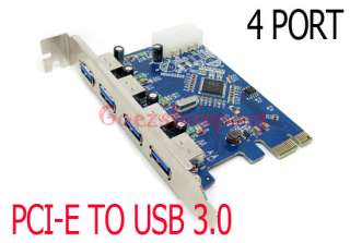 NEW 4 PORT USB 3.0 PCI E PCI Express Controller Card 5Gbps PC XP WIN7 