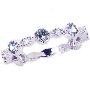    Quarter Stackable Ring Fancy Blue Sapphire, size5 diViene Jewelry