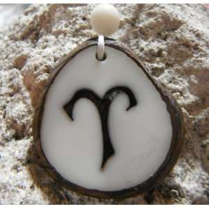  ZODIAC PENDANT ARIES TAGUA NUT 