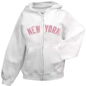   York Yankees Girls 7 16X White Hooded Sweatshirt