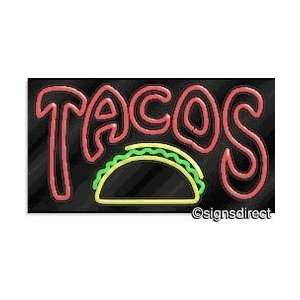  Tacos Neon Sign, Background MaterialClear Plexiglass 