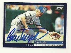 CORY SNYDER 1994 SCORE SIGNED # 80 DODGERS  