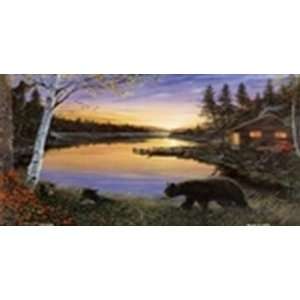 Cabin Bear & Cub Painting LICENSE PLATE plates tag tags auto vehicle 