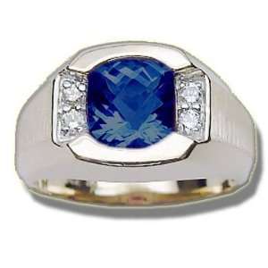  .15 ct 8mm Synthetic Sapphire Mens Ring Jewelry