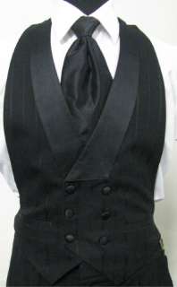 Lord West 6 button Black Stripe Shawl Half Back Vest made in USA 70 