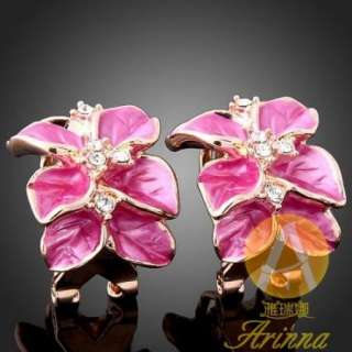 ARINNA Swarovski Crystal violet gold GP fashion Earring  