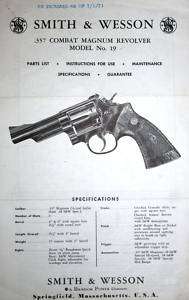 Smith Wesson Model 19 Combat Magnum Rev Instructions  