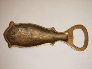 Collectable Indian Brass Bottle Opener Cat Fish Engraved  