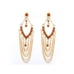   Brown Swarovski Crystal Chandelier Earrings Fashion Jewelry: Jewelry