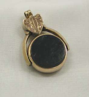 Beautiful Antique 10ct Gold & Agate Spinner Fob  