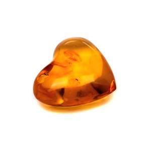 Baltic Dark Honey Amber Heart shaped Valentines Medium Gemstone Gift 