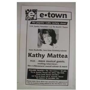  Kathy Mattea Handbill Concert Poster Boulder, Colorado 